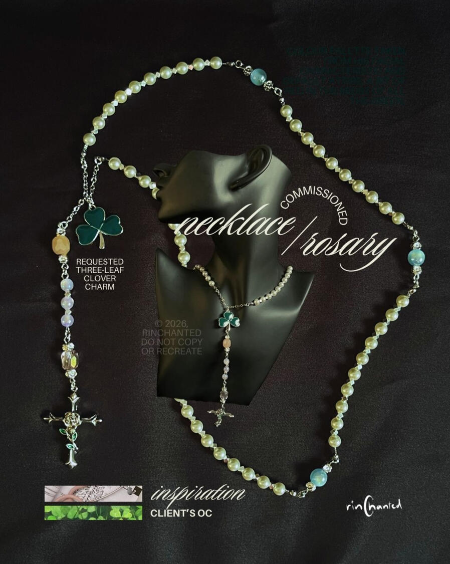 commissioned necklace / rosary based on client's OC